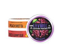 LyvWel Bolsas energéticas de cafeína de 225 mg | Enfoque nootrópico y apoyo neuro | Sin tabaco, sin nicotina, solución de energía rápida | Paquete de 3: 45 bolsas (paquete de 3, uvas silvestres, té