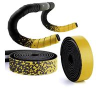 Lywencom Cinta para manillar de bicicleta, cómoda antideslizante, transpirable, delicada y suave, con 2 tapones de barra, para barra de ciclismo, con 2 cintas (oro)