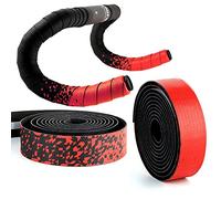 Lywencom Cinta para manillar de bicicleta, cómoda antideslizante, transpirable, delicada y suave, con 2 tapones de barra, para barra de ciclismo, con 2 cintas (Rojo)