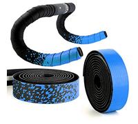 Lywencom Cinta para manillar de bicicleta, cómoda antideslizante, transpirable, delicada y suave, con 2 tapones de barra, para barra de ciclismo, con 2 cintas (azul)
