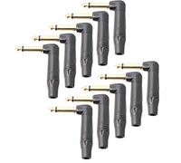 LYWS 10 piezas 1/4 pulgadas 6.35 mm 2-Conductor Mono ángulo recto Guitar/Altavoz Silent Plug