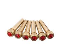 lyws 6pcs guitarra acústica latón puente Pin PEG uñas con cristal, diseño de lunares, rojo
