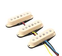 LYWS Alnico 5 pastillas de bobina única SSS para Start ST guitarra Alnico V (marfil)