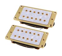 LYWS Conjunto de Marco de Oro Blanco Perla Shell Guitarra Humbucker Pastilla Doble Bobina Cuello Puente Pastilla para Guitarra Eléctrica