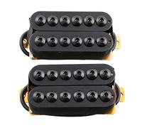 LYWS Imán de cerámica para guitarra eléctrica Humbucker Neck & Bridge Invader estilo (negro)