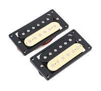 LYWS Juego de 2 pastillas para guitarra eléctrica Humbucker con doble bobina y pastilla de puente (negro + marfil)