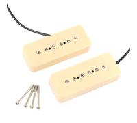 Lyws - Pastillas de guitarra eléctrica de forma rectangular «soap bar», para puente y mástil de 50/52 mm, 2 unidades., beige