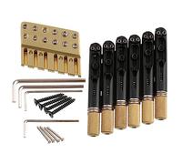 LYWSMSK 6 cuerdas ventiladas trastes sin cabeza puente de guitarra cordal y bloqueo de cuerda de latón, tuerca de bloqueo