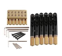 LYWSMSK Cordal de puente de guitarra sin cabeza de 6 cuerdas y bloqueo de cuerda de latón, tuerca de bloqueo