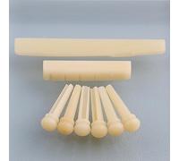 LYWSMSK Juego de 6 pines de puente para guitarra acústica sin blanquear con tuerca de hueso y sillín compatible con guitarra acústica YMH FG