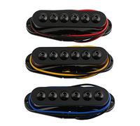 LYWSMSK Juego de pastillas Humbucker de guitarra estilo invasor, 3 piezas, cuello y medio y puente N/M/B (SSS, negro)