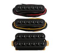 LYWSMSK Juego de pastillas Humbucker de guitarra estilo invasor, 3 piezas, cuello y medio y puente N/M/B (SSH, negro)