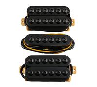 LYWSMSK Juego de pastillas Humbucker de guitarra estilo invasor, 3 piezas, cuello y medio y puente N/M/B (HSH, negro)