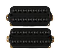 LYWSMSK Pastillas Humbucker para guitarra eléctrica de 7 cuerdas, estilo invader, juego de pastilla de cuello y puente con imán de cerámica, color negro