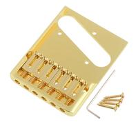 LYWSMSK Puente de guitarra de latón asimétrico resistente de 54 mm para guitarra eléctrica estilo Tele (dorado)