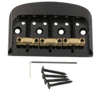 LYWSMSK Puente de guitarra Tele corto de tamaño medio con placa de aleación de zinc y 3 sillines de latón para guitarra eléctrica Tele (negro)