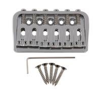 LYWSMSK Puente fijo para guitarra eléctrica de 6 cuerdas, cromado, puente rígido para guitarra Start/Tele