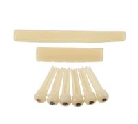 LYWSMSK Tuerca de hueso y sillín de guitarra acústica sin blanquear y 6 pines de puente con carcasa de perlas compatibles con guitarra acústica YMH LL/A Series