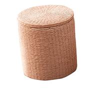 LYWY Redondo Tejido, Interior De Asiento Tejido con Flores Bellamente Tejidas Puede Acomodar Otros Objetos Pequeños Tapete De Futón De Tatami De Paja Tejida,A,Small