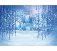 LYWYGG 10x10FT Hielo y Nieve Blanco Mundo fotografía Fondos Fondo Navidad Invierno congelado Nieve Hielo Cristal Colgante Mundo para niños Estudio fotográfico Accesorios telón de Fondo CP-12-1010