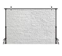 LYWYGG 10x8FT Telón de Fondo de Pared de Ladrillo Blanco de Vinilo Fotografía para el Hogar y Oficina, Fondo de Estudio CP-313-1008