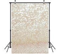 LYWYGG 5X7FT Golden Spots Fotografía Telón de Fondo Shinning Sparkle Escala de Arena Fondo de Vinilo Bokeh Profesional Bebé Recién Nacido Children Retrato Foto Estudio Photo Booth Props CP-124