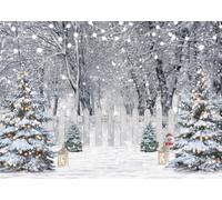 LYWYGG 7x5FT Árbol de Navidad Atrás Navidad muñeco de Nieve Atrás Escena Fotografía Estudio Fotografía Prop CP-687