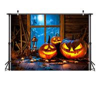 LYWYGG 7x5FT Fondo de Halloween - Noche Con Luz de Calabaza - Decoración y Accesorios Para Fiesta Infantil CP-274