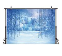LYWYGG 7x5FT Navidad Telones De Fondo Mundial De Fotografia Invierno Nieve Colgante De Cristal De Hielo Congelado Mundo Telones Fondo para Niños Foto CP-12
