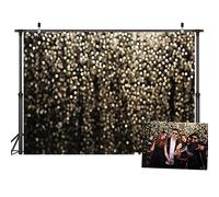 LYWYGG 7x5FT Oro Bokeh Spots Telón de Fondo Golden Spots Fotografía Telón de Fondo Brillo Brillo Arena Escala Fondo Vintage Astract Glitter Dot Studio Props Fotografía Fondo CP-215