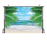 LYWYGG 7X5FT Playa Tropical Vinilo Banner Telón De Fondo para Fotografías Foto Telones De Fondo Banners Pared Cubierta Cortina Mantel Decoracion CP-7