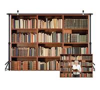 LYWYGG 7X5FT Telón de fondo de biblioteca Oficina Telón de fondo retro Estantería Libro mágico Biblioteca antigua Fondo de fotografía de vinilo Accesorios de estudio Telón de fondo de biblioteca CP-49