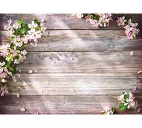 LYWYGG 8x6FT Fondo de Madera Marrón Vinilo Fotografía Telón de Fondo Estudio Props Tema Floral CP-131-0806
