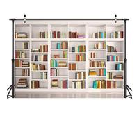 LYWYGG 8x6FT Telón de Fondo de estantería Fondos de estantería Fondo de Biblioteca Telones de Fondo de Oficina para videoconferencia Libros de telón de Fondo de Fiesta Vintage CP-259-0806