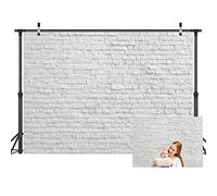 LYWYGG Telón de fondo de pared de ladrillo blanco 7 x 5 pies, decoración del hogar y oficina