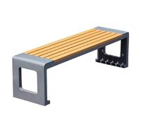 lyxamjrzyp Banco de Jardín Exterior, Asiento con Estructura de Acero Galvanizado, Banco Delgado para Calle, Parque Comunitario, Plaza Pública(Gray,70.8in/180cm)