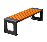 lyxamjrzyp Banco de Jardín Exterior, Asiento con Estructura de Acero Galvanizado, Banco Delgado para Calle, Parque Comunitario, Plaza Pública(Black,70.8in/180cm)