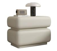 lyxamjrzyp Mesitas de Noche, Mesita de Noches con Cajón, Diseño sin Tiradores, Bedside Table Moderna Que no Requiere Instalación para Sala de Dormitorio(White,XXL)