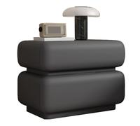lyxamjrzyp Mesitas de Noche, Mesita de Noches con Cajón, Diseño sin Tiradores, Bedside Table Moderna Que no Requiere Instalación para Sala de Dormitorio(Gray,Large)