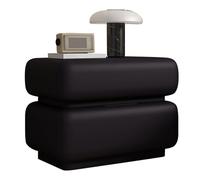 lyxamjrzyp Mesitas de Noche, Mesita de Noches con Cajón, Diseño sin Tiradores, Bedside Table Moderna Que no Requiere Instalación para Sala de Dormitorio(Black,Large)