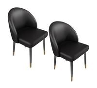 lyxamjrzyp Sedie Sala da Pranzo Set da 2, Sedie da Cucina Rivestite in Similpelle, Seduta Imbottita Confortevole per Soggiorno, Sala da Pranzo(Black)
