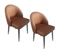 lyxamjrzyp Sedie Sala da Pranzo Set da 2, Sedie da Cucina Rivestite in Similpelle, Seduta Imbottita Confortevole per Soggiorno, Sala da Pranzo(Orange)