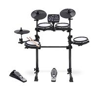 LyxJam - Kit de batería electrónica de 7 piezas, juego de batería profesional con tela de malla real, 209 sonidos precargados, 50 canciones de reproducción largas, capacidad de grabación, platillos y