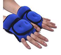 LYXMY add 1 kg guantes de entrenamiento con pesas con bolsa de arena con soporte para las muñecas gimnasio, boxeo, pull-ups, entrenamiento cruzado, transpirable, azul, talla libre