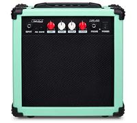 LyxPro Amplificador de guitarra eléctrica de 20 W, altavoz integrado, conector para auriculares y entrada auxiliar, incluye ganancia de graves, volumen de agudos y molienda, color verde