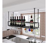 LYXSDMN - Armario para vino de hierro forjado para casa, soporte para vino colgante, armario de vino colgante, estante de almacenamiento para vino de hotel, expositor creativo para bar, soporte