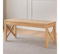 LYXWGRZD Banco de Comedor, Banco de Madera, Bancos de Mesa de Esquina Redondeada, Banco de Madera de Granja, Banco de Entrada, Estabilidad Estructural, Banco de Cocina(Natural)