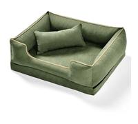 LYXWGRZD Cama para Perros, Cama for Perros/Cama for Gatos for Descanso de Perros pequeños, Cama Elevada for Interiores y Exteriores, Sofá para Perros con extraíble y Lavable(Green,77cm/30.3in)