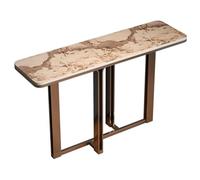 LYXWGRZD Mesa Auxiliar con Elegante Estructura de Metal, Mesa Auxiliar Estrecha for Entrada, Pasillo, Recibidor Y Sala de Estar.(Brown B,140cm/55.1in)