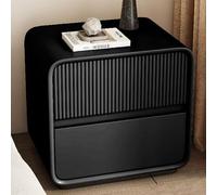 LYXWGRZD Mesa Auxiliar de Madera, Mesita de Noche con Acabado Pintado, Mesita de Noche con Cajones, para Dormitorio, Sala de Estar, Mesa Auxiliar de Sofá(Nero,19.6in/50cm)